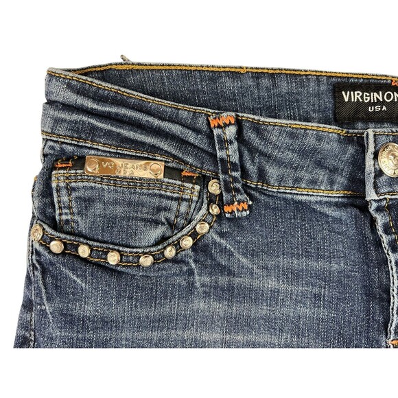 Virgin Only USA Embellished Lowrise Bootcut Jean  Women's 9  Y2K  Festival Jeans - Picture 13 of 13